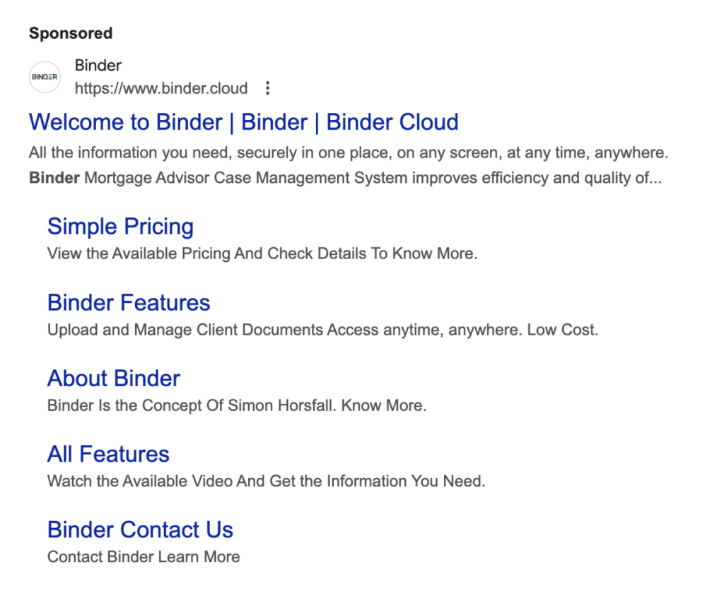 Binder Cloud PPC Campaign by Applied Digital Marketing Yorkshire.